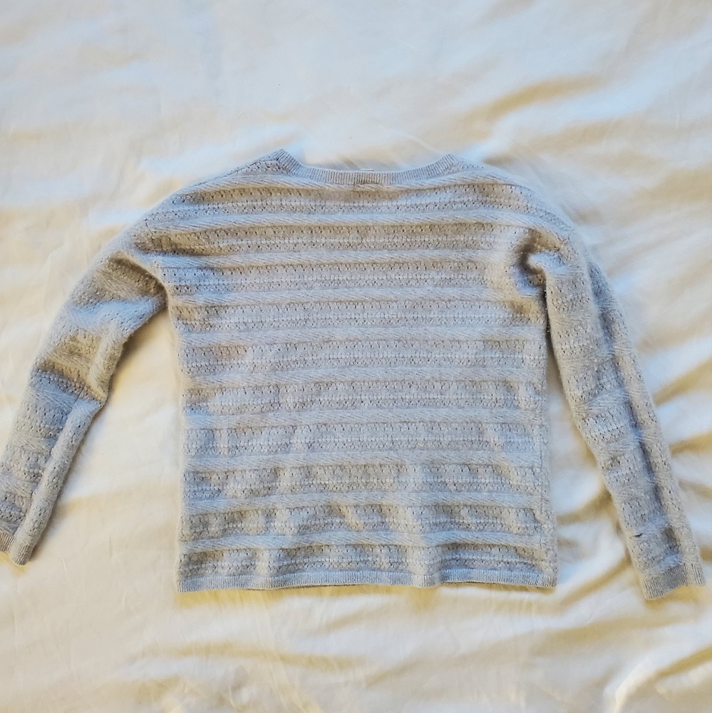 Garnet Hill Cashmere Pointelle-Stripe Sweater - Picture 5 of 6